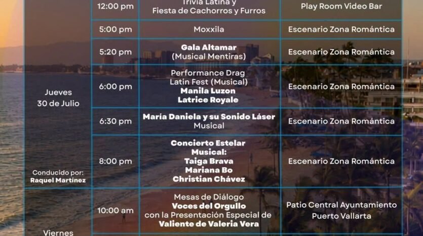 Latin Fest Puerto Vallarta - Calendario